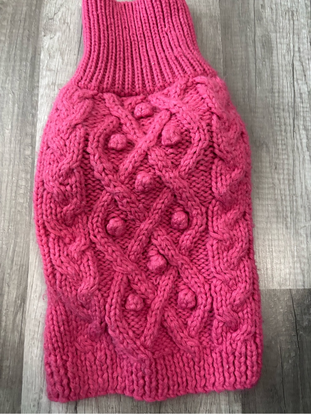 Cozy Bubble Cable Knit Dog Sweater - Hot Pink